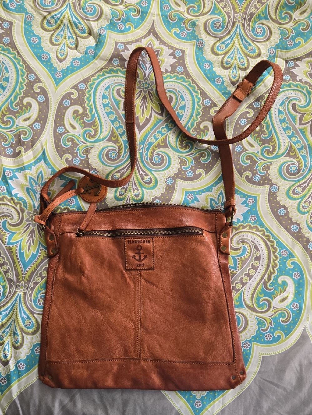 Harbour Tan Leather Crossbody Bag